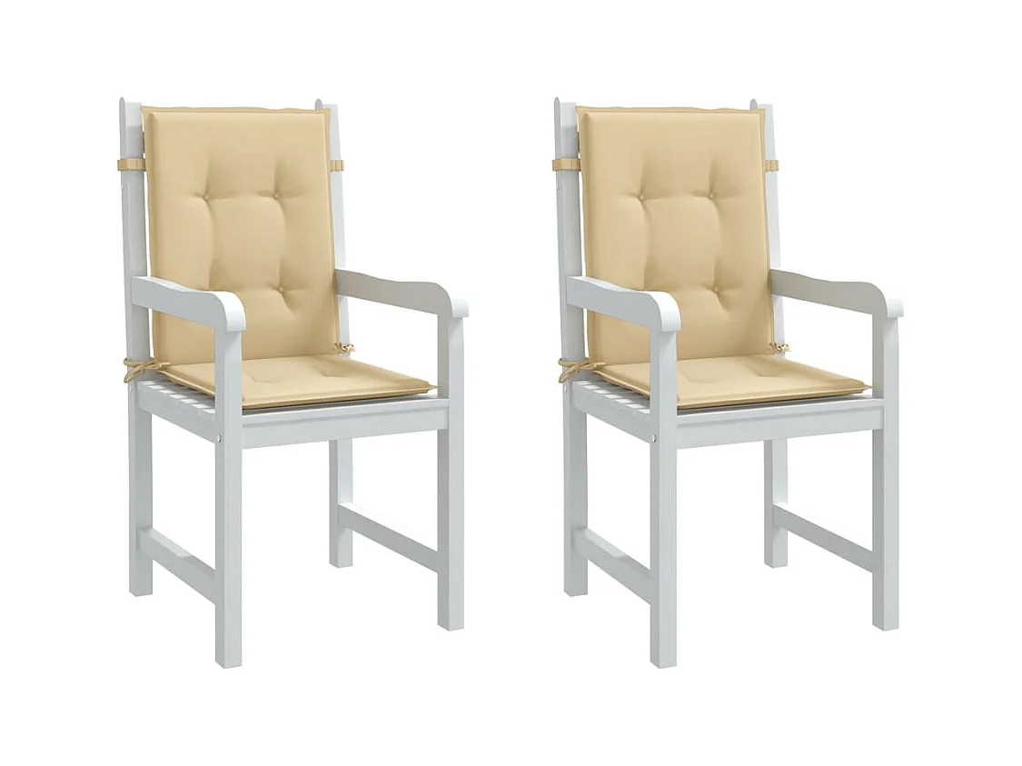 Niedriglehner-Auflagen 2 Stk. Melange Beige 100x50x4 cm Stoff