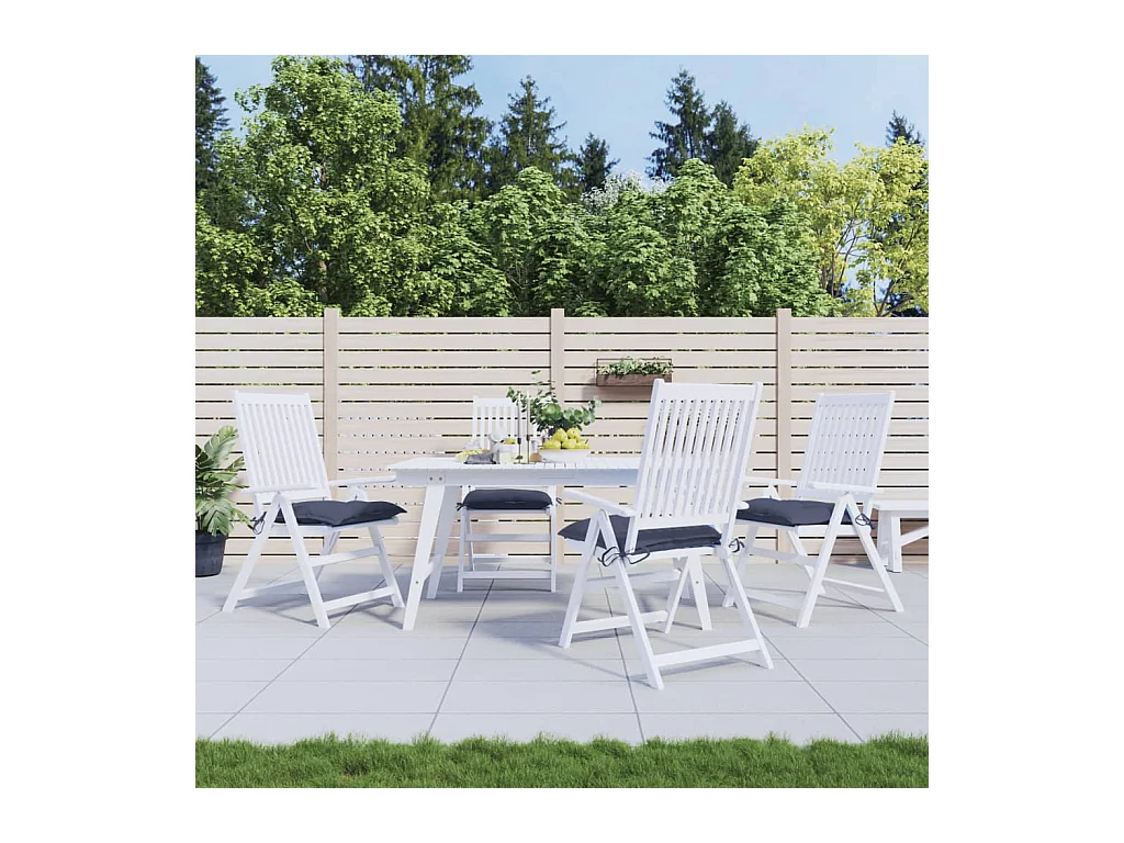 Coussins de chaise lot de 4 bleu marine 50x50x7 cm tissu oxford