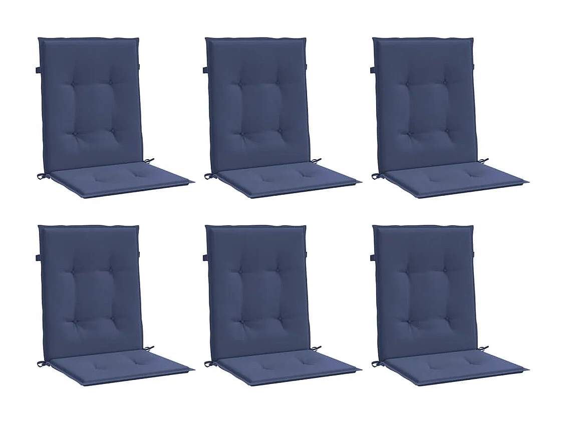 Cojines para silla con respaldo bajo 6 uds tela azul marino
