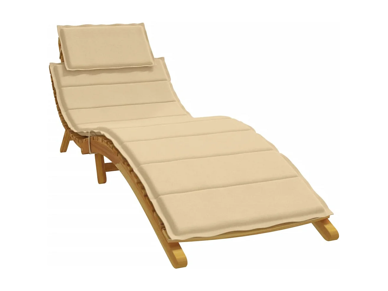 Coussin de chaise longue beige mélangé 186x58x3 cm tissu