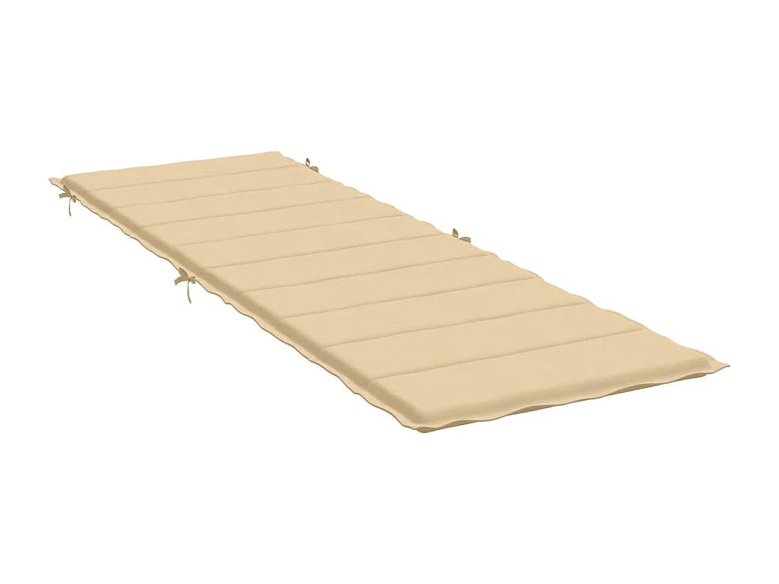 Coussin de chaise longue beige mélangé 186x58x3 cm tissu