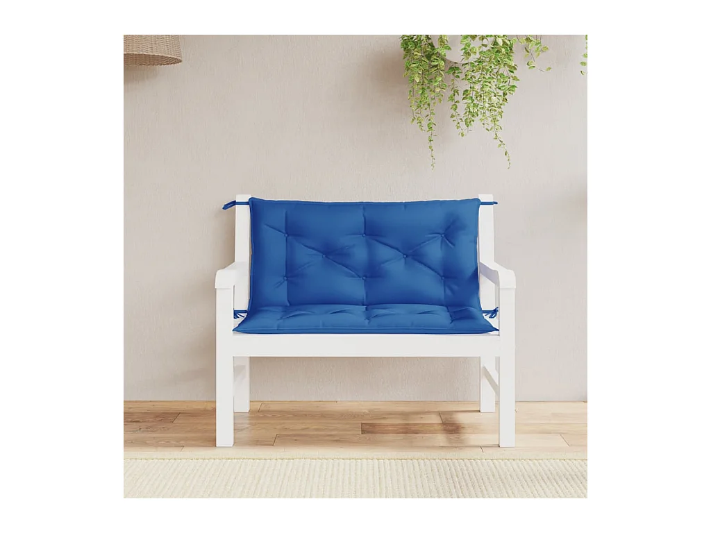 Cuscini Panca Giardino 2pz Blu Reale 100x50x7 cm Tessuto Oxford