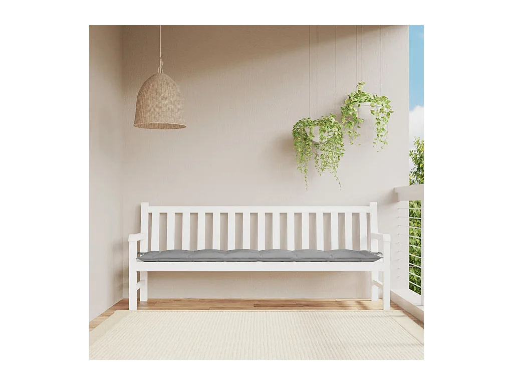 Tuinbankkussen 200x50x7 cm oxford stof grijs