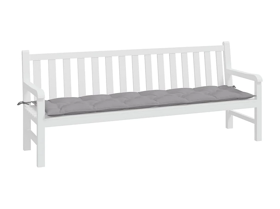 Coussin de banc de jardin gris 200x50x7 cm tissu oxford
