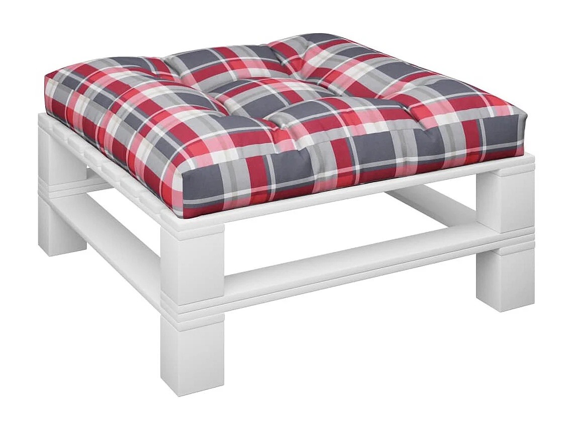 Palettenkissen Rot Karomuster 80x80x12 cm Stoff