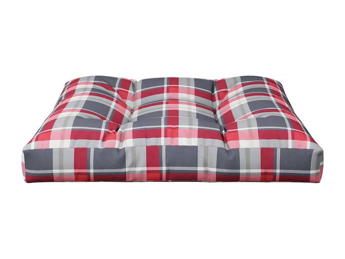 Palettenkissen Rot Karomuster 80x80x12 cm Stoff