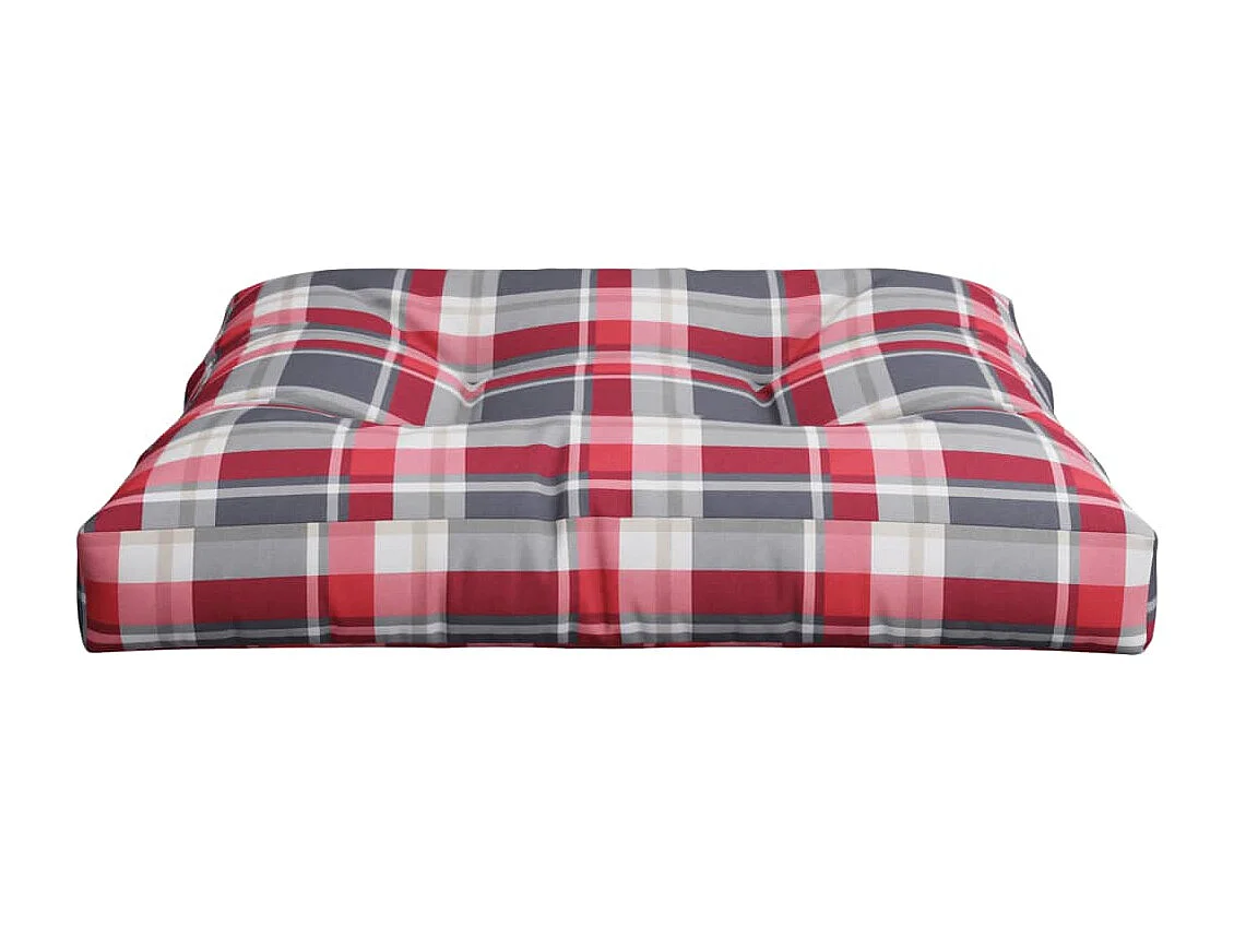 Palettenkissen Rot Karomuster 80x80x12 cm Stoff