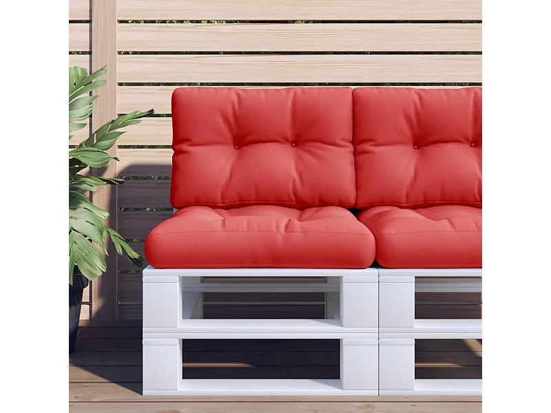 Coussin de palette rouge 50x40x12 cm tissu