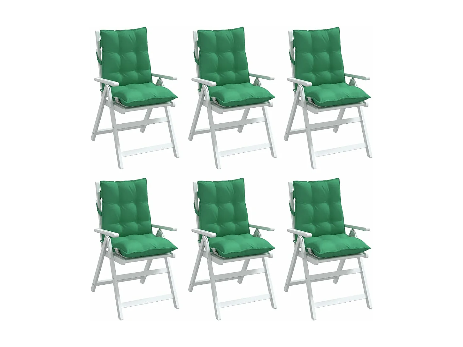 Cojines para silla con respaldo bajo 6 uds tela Oxford verde
