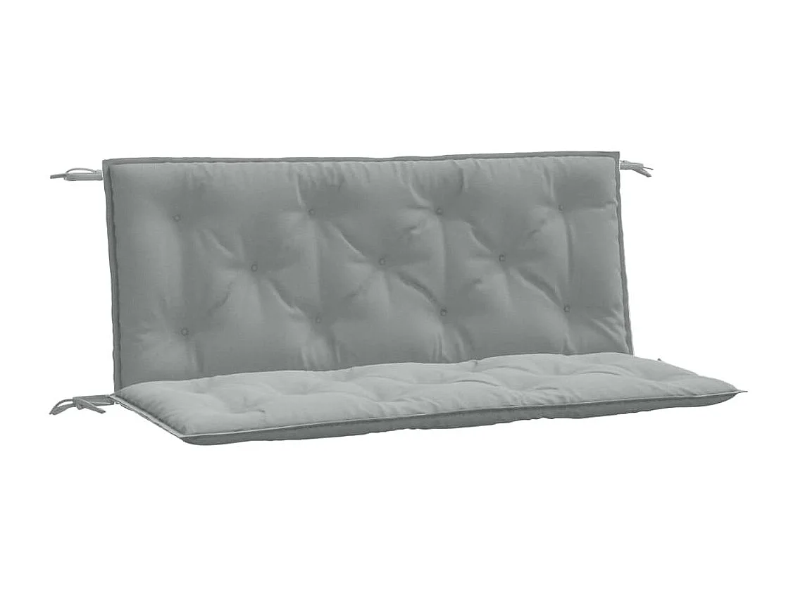 Coussins de banc de jardin lot de 2 gris clair mélangé tissu