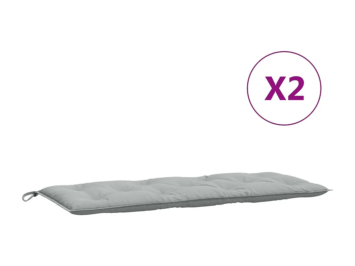 Coussins de banc de jardin lot de 2 gris clair mélangé tissu