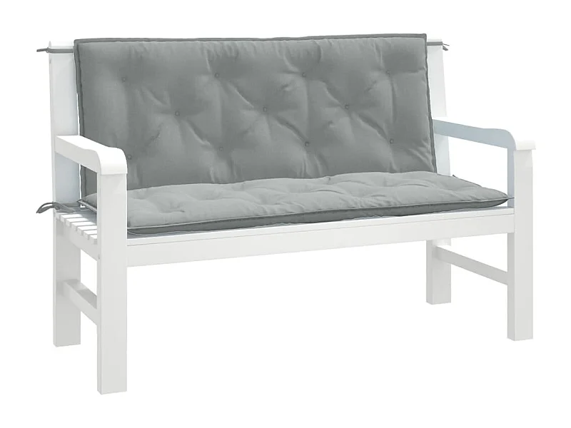 Coussins de banc de jardin lot de 2 gris clair mélangé tissu