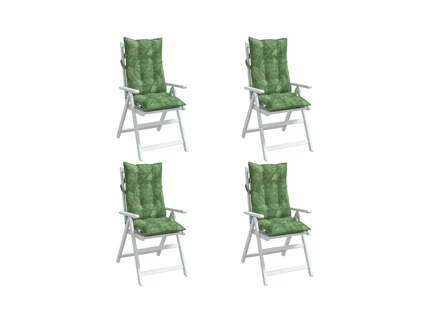 Coussins de chaise à dossier haut lot de 4 modèle de feuille