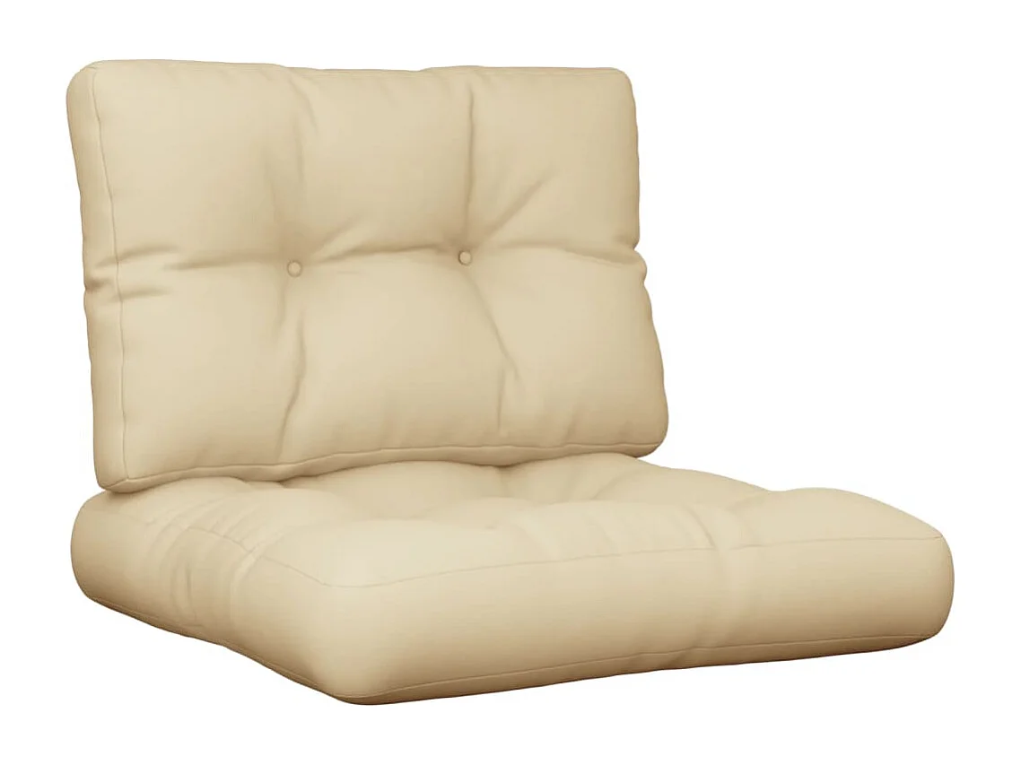 Coussins de palette lot de 2 beige tissu