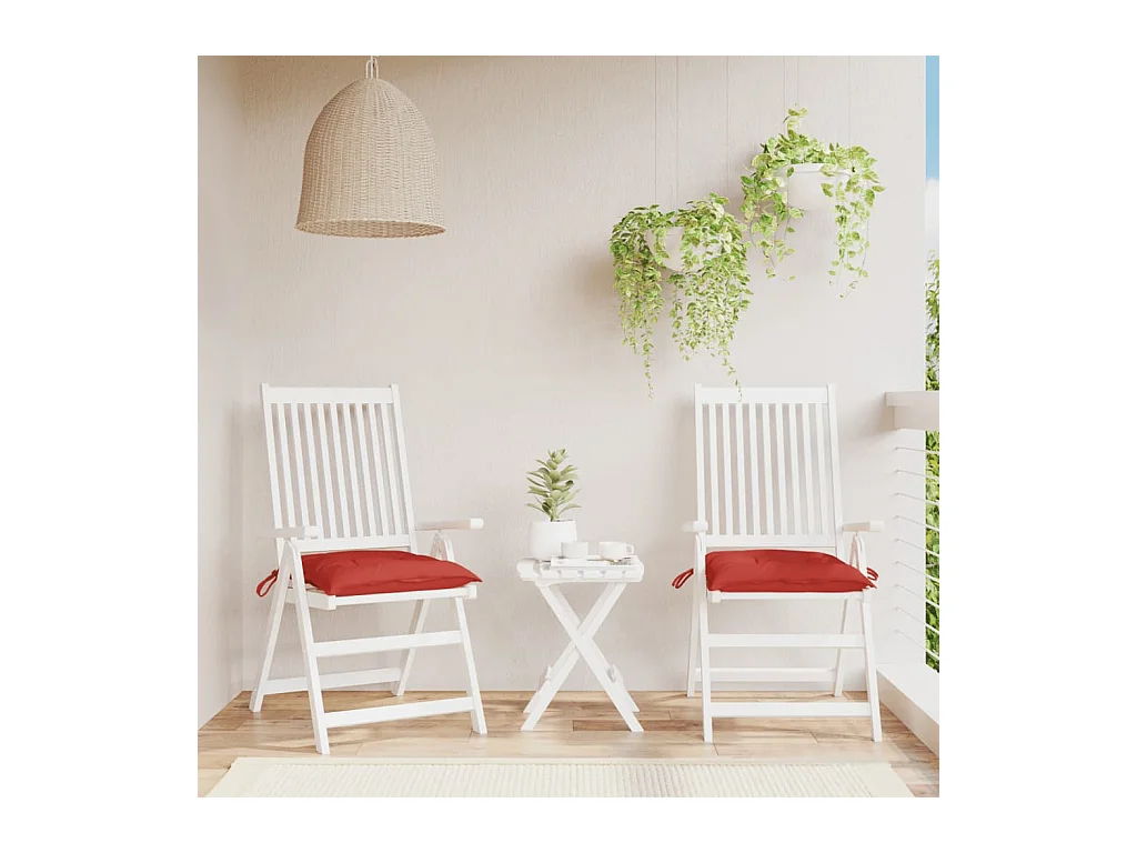 Coussins de palette lot de 2 rouge 50x50x7 cm tissu oxford