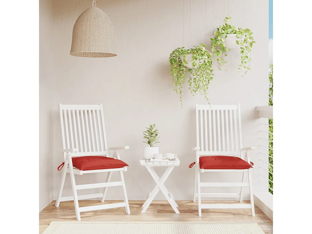 Coussins de palette lot de 2 rouge 50x50x7 cm tissu oxford