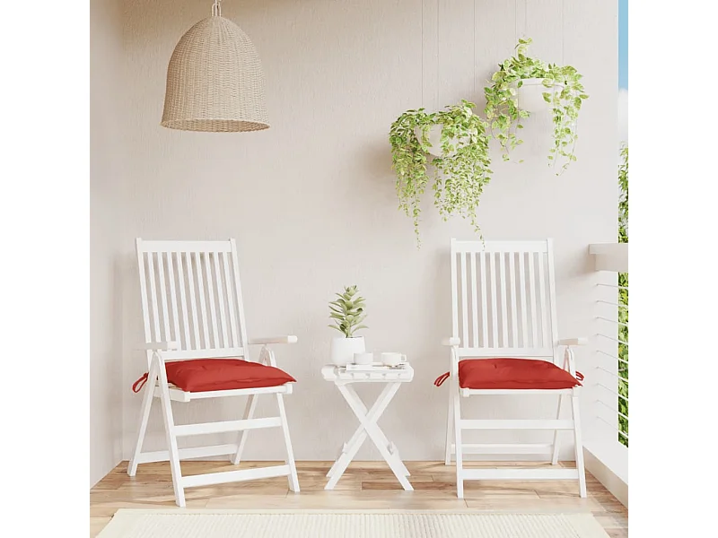 Coussins de palette lot de 2 rouge 50x50x7 cm tissu oxford