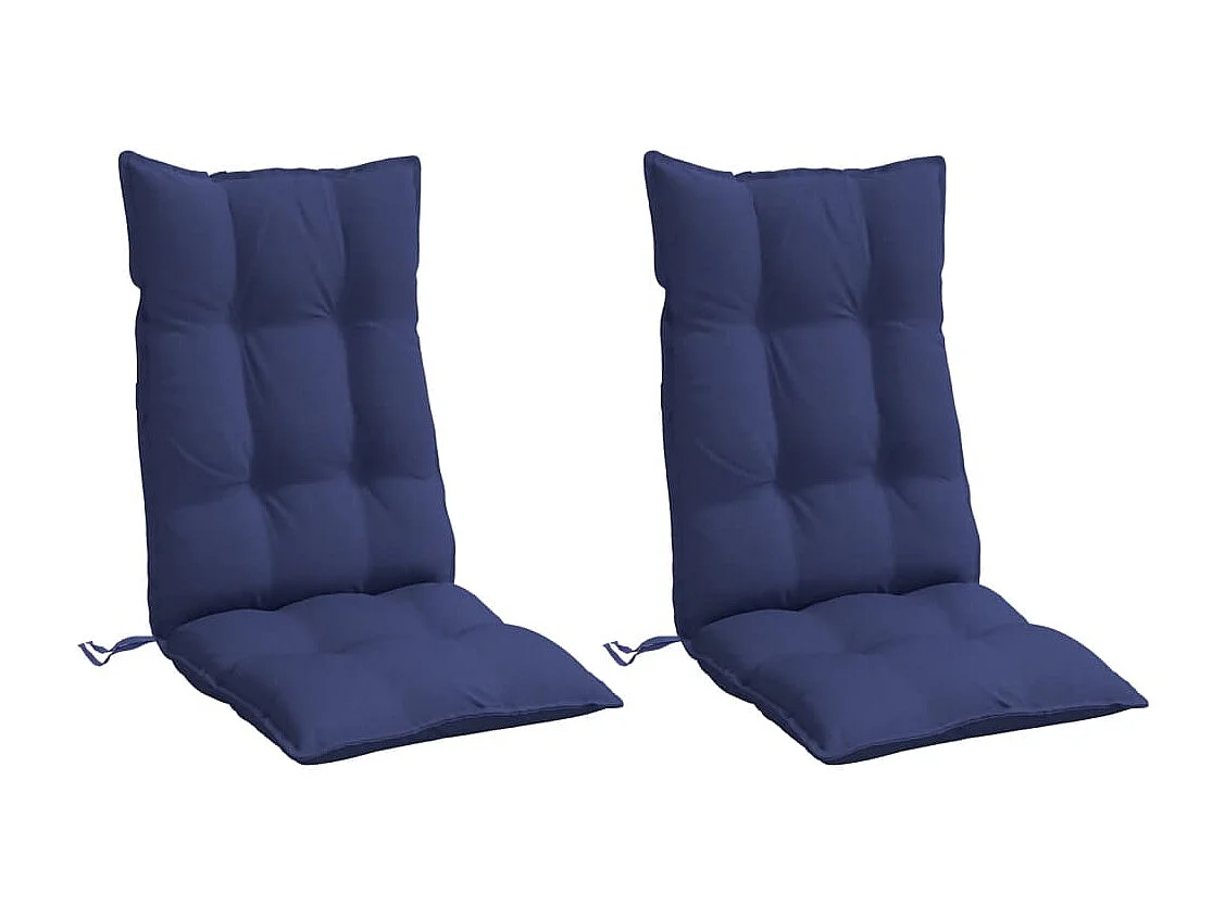 Coussins de chaise à dossier haut lot de 2 bleu marine
