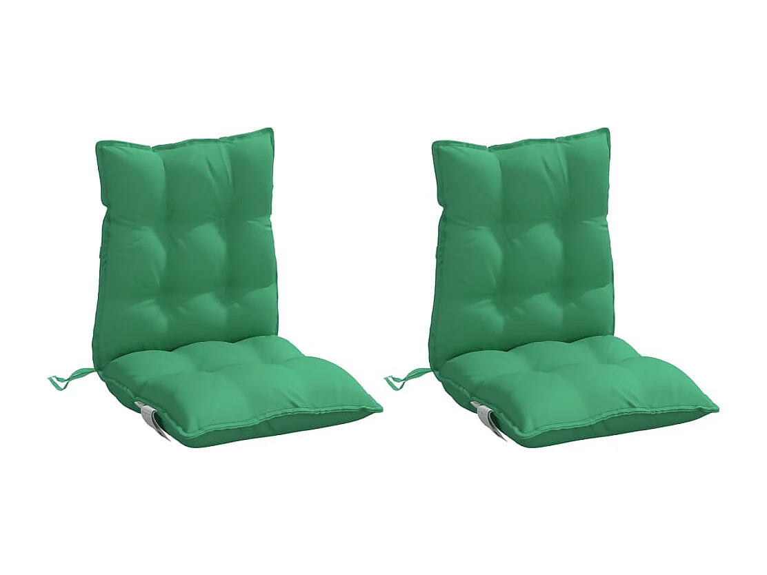 Coussins de chaise à dossier bas lot de 2 vert tissu oxford