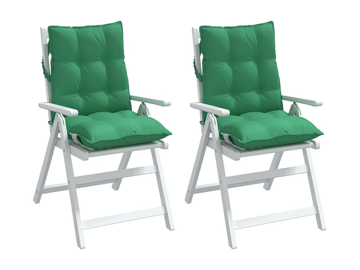 Coussins de chaise à dossier bas lot de 2 vert tissu oxford