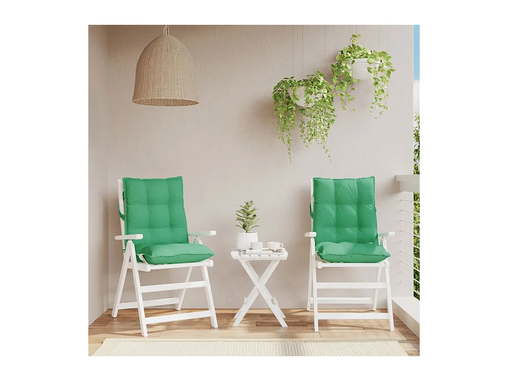 Stoelkussens 2 st lage rug oxford stof groen