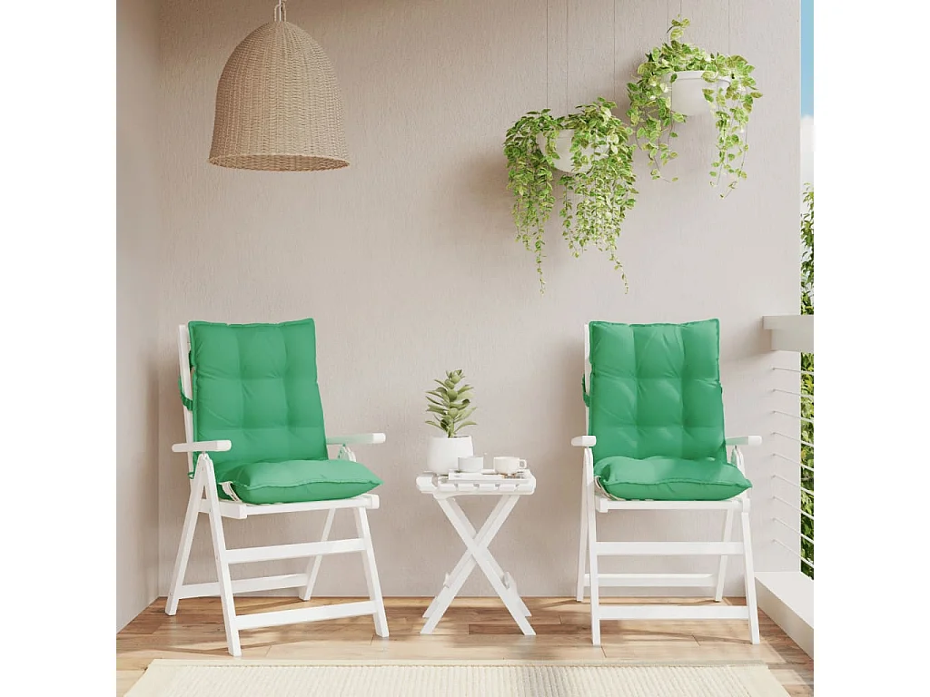 Coussins de chaise à dossier bas lot de 2 vert tissu oxford