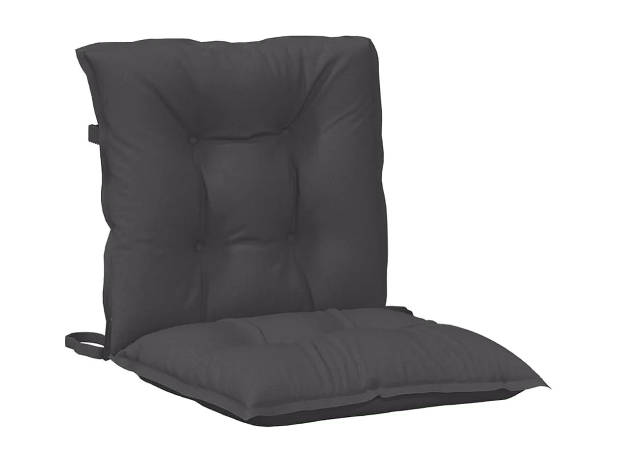 Cuscini Sedia Schiena Bassa 2 pz Antracite Mélange 100x50x7 cm
