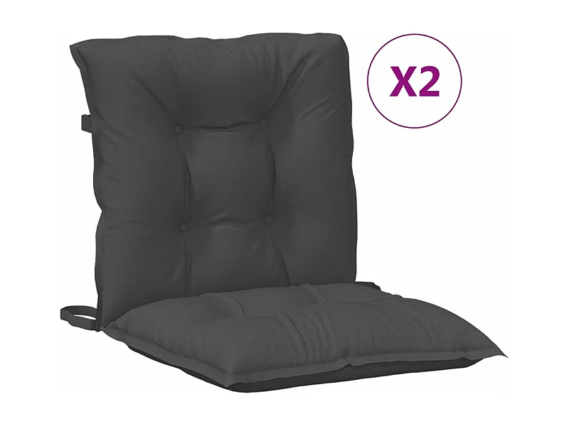 Cuscini Sedia Schiena Bassa 2 pz Antracite Mélange 100x50x7 cm