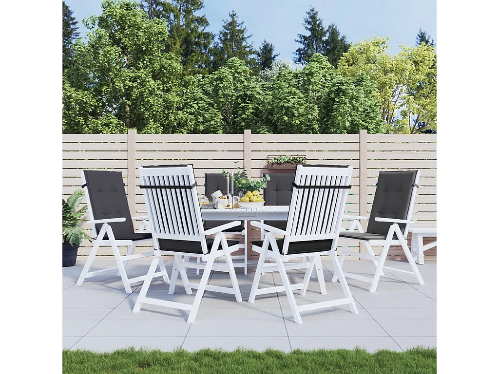 Coussins de chaise à dossier haut lot de 6 anthracite mélangé