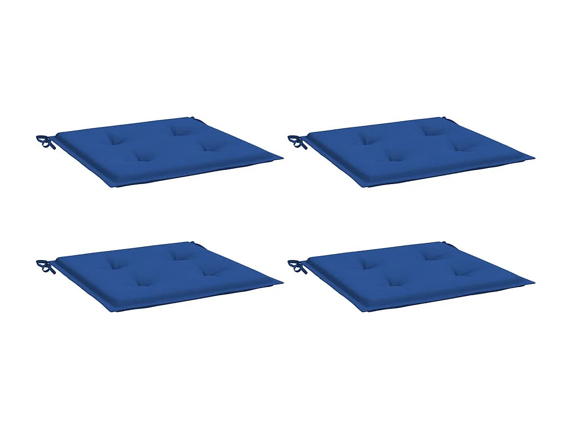 Cuscini per Sedia 4 pz Blu Reale 40x40x3 cm in Tessuto Oxford