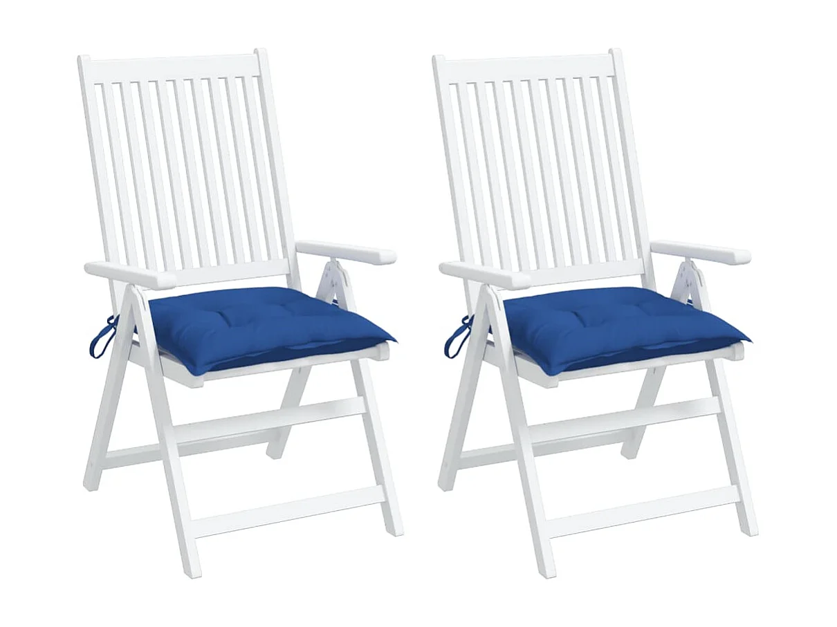 Stoelkussens 2 st 40x40x7 cm oxford stof blauw