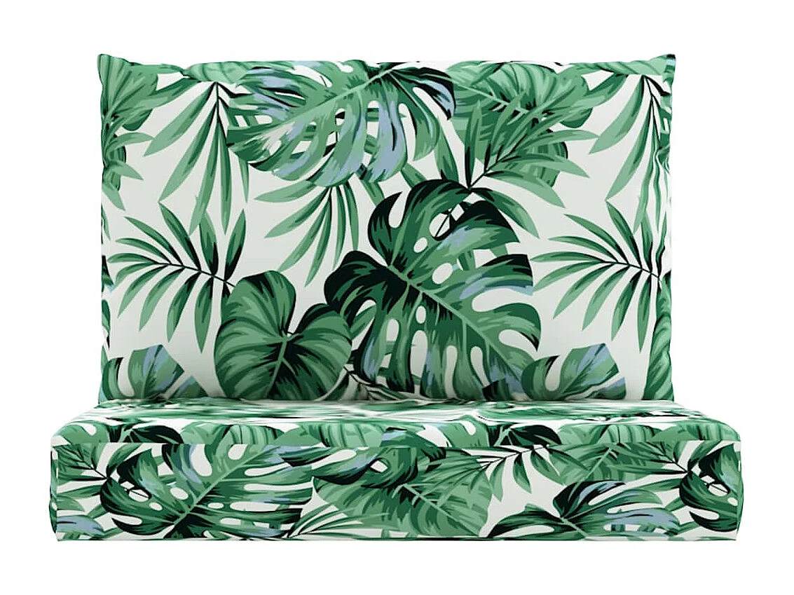 Cojines para palets 2 unidades tela estampado de hojas