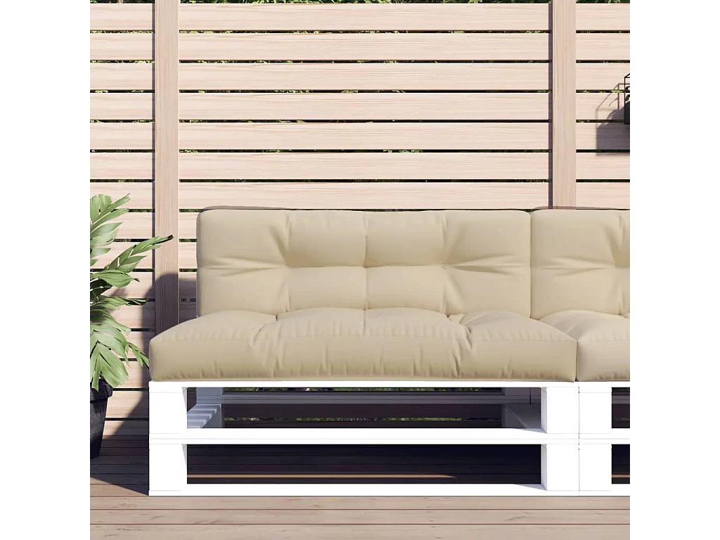 Palettenkissen Beige 120x40x12 cm Stoff