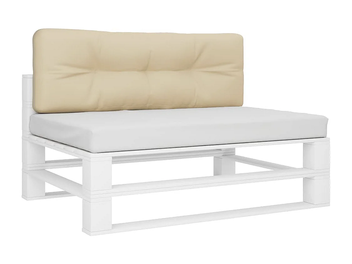 Palettenkissen Beige 120x40x12 cm Stoff