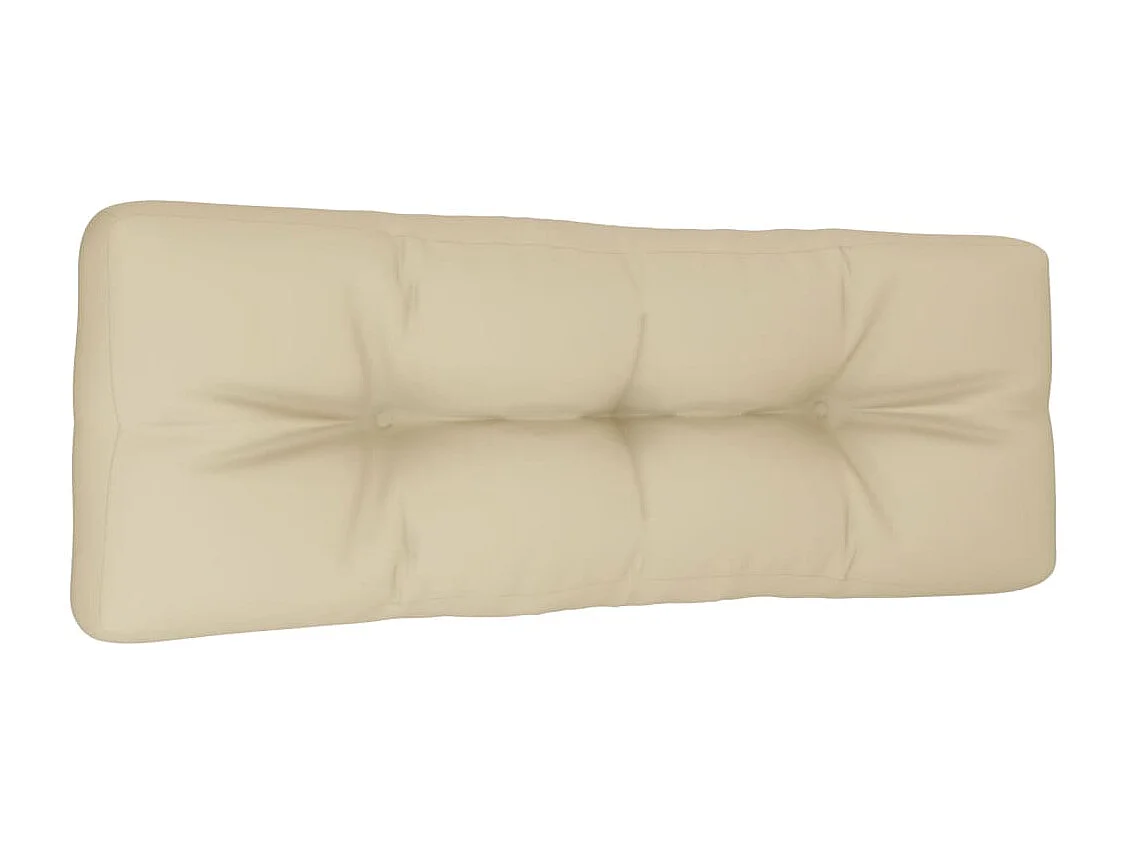 Palettenkissen Beige 120x40x12 cm Stoff