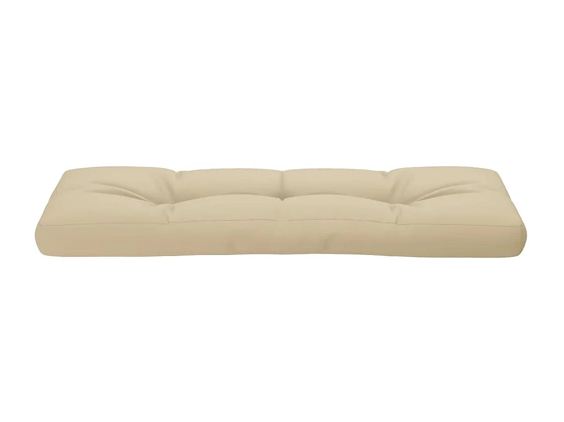 Coussin de palette beige 120x40x12 cm tissu