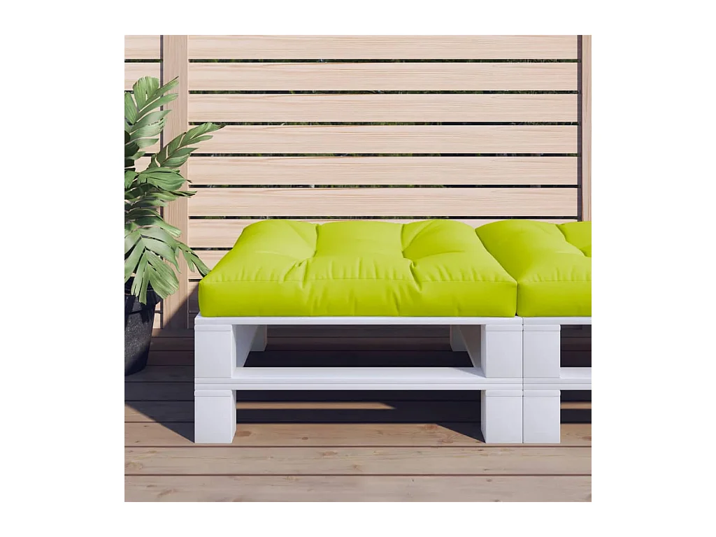 Coussin de palette vert brillant 80x80x12 cm tissu