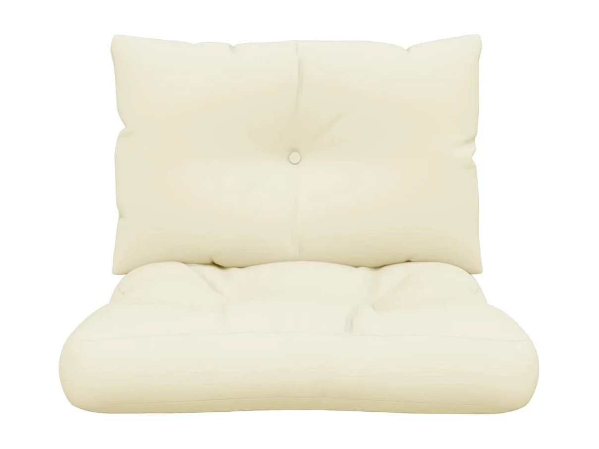 Coussins de palette lot de 2 crème tissu