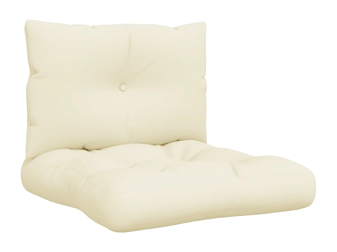 Coussins de palette lot de 2 crème tissu