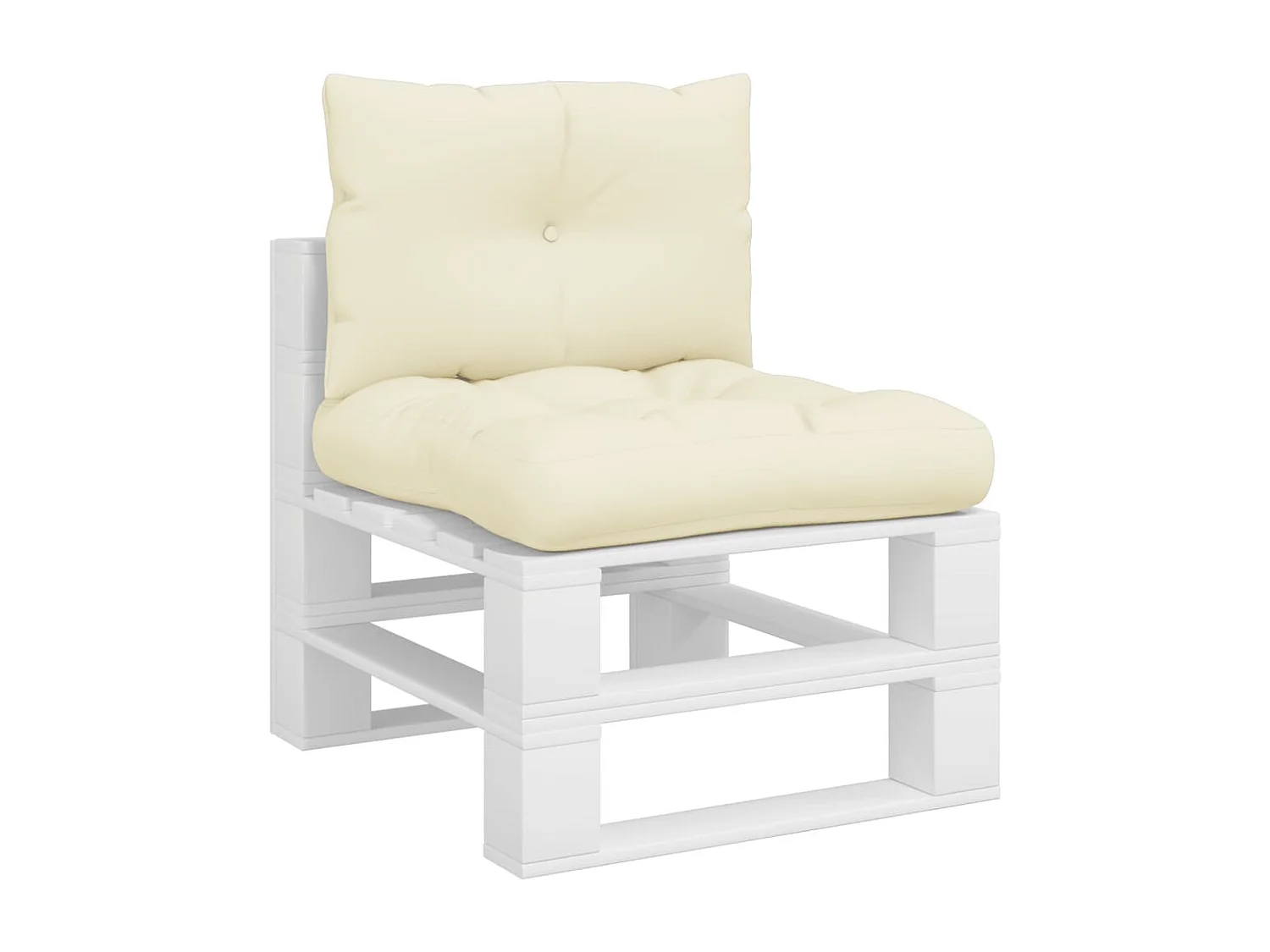 Coussins de palette lot de 2 crème tissu