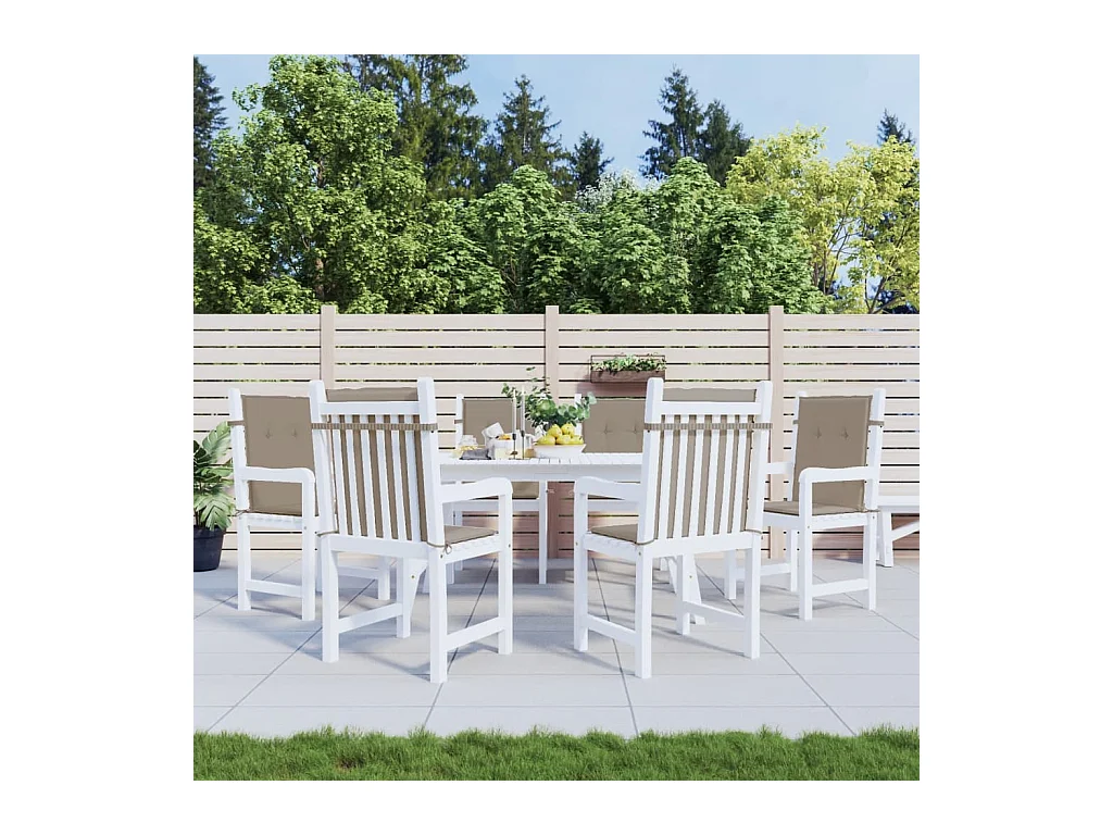 Tuinstoelkussens 6 st 100x50x3 cm oxford stof taupe