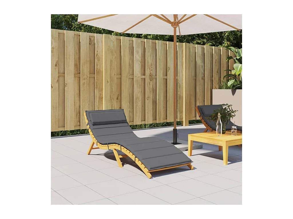 Cuscino per Lettino Antracite 180x60x3 cm in Tessuto Oxford