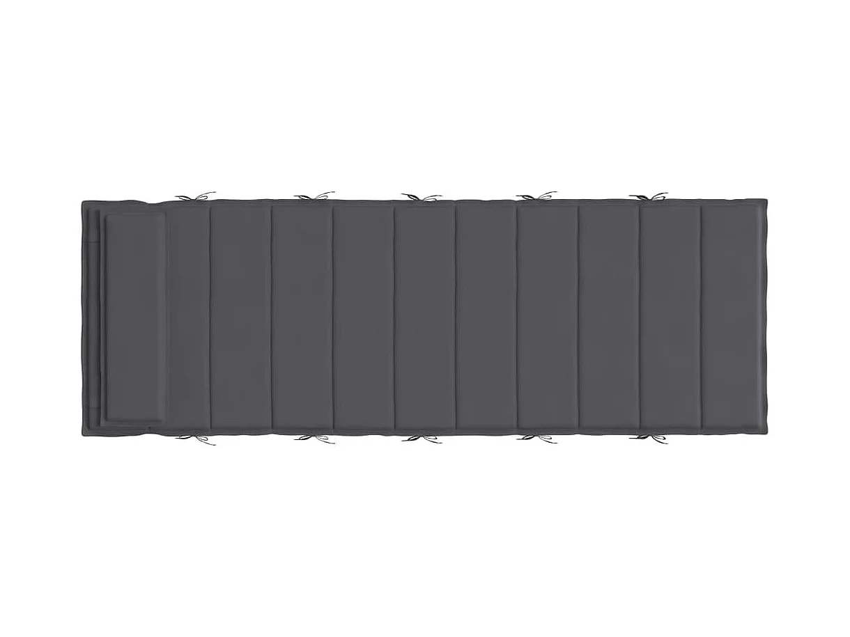 Cuscino per Lettino Antracite 180x60x3 cm in Tessuto Oxford