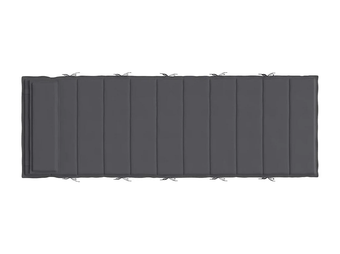 Cuscino per Lettino Antracite 180x60x3 cm in Tessuto Oxford