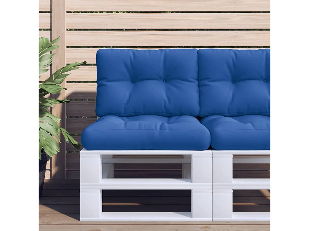 Cuscini per Pallet 2 pz Blu Reale in Tessuto
