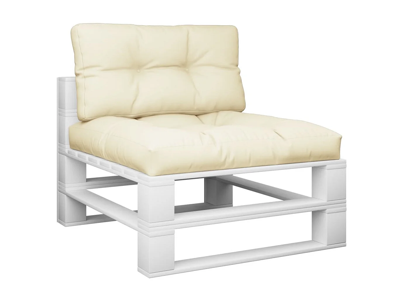 Coussins de palette lot de 2 crème tissu