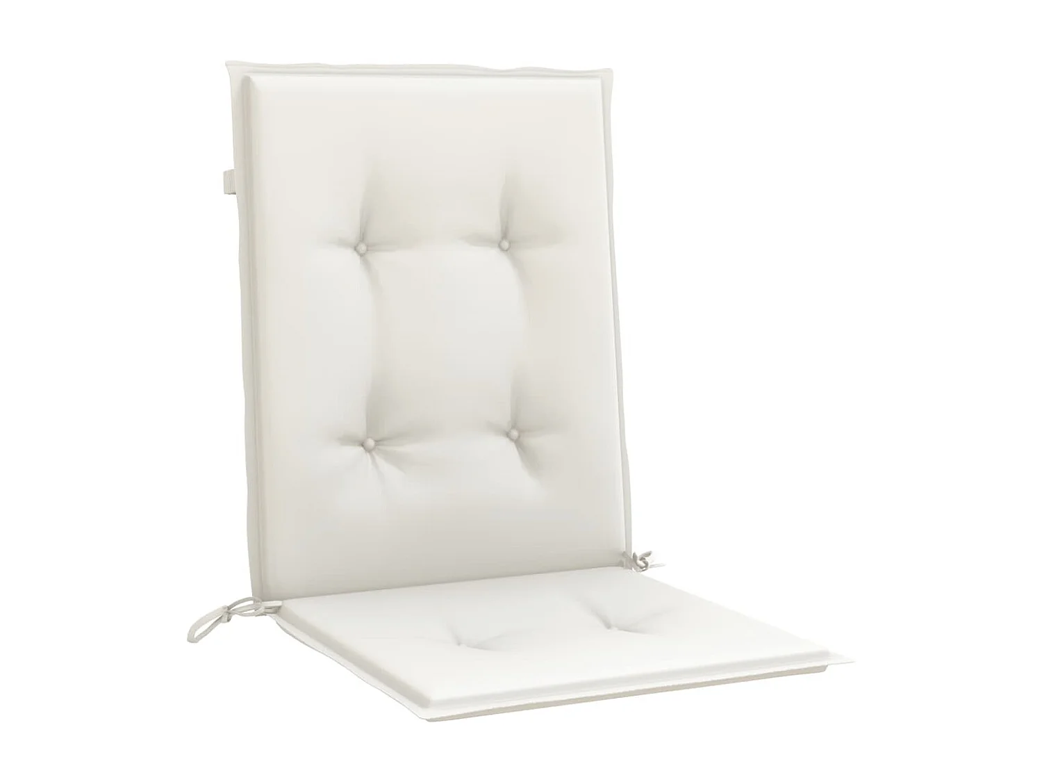 Cojines silla respaldo bajo 4 ud tela crema melange 100x50x4 cm