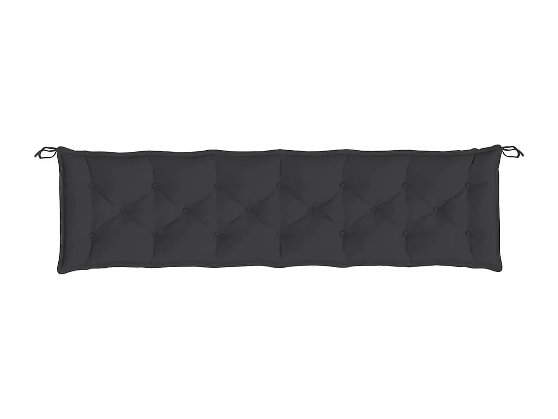 Coussins de banc jardin lot de 2 noir 200x50x7 cm tissu Oxford