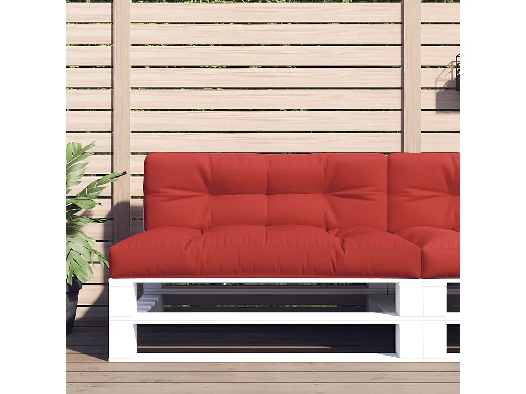 Coussin de palette rouge 120x40x12 cm tissu