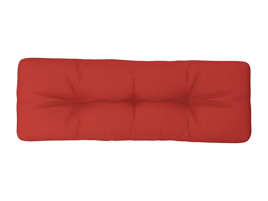 Coussin de palette rouge 120x40x12 cm tissu